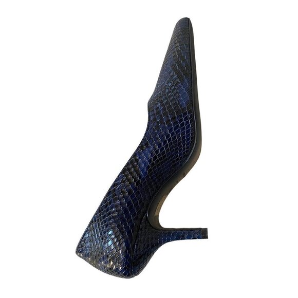 Anine Bing Python Devon Pumps Blue size EU 36 US 6 black snake leather 3" heel - Picture 4 of 11